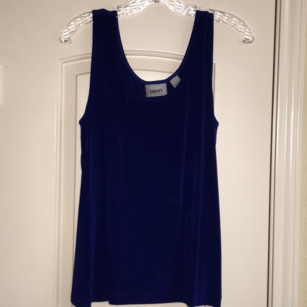 Chico's Deep Blue Travelers Tank Top